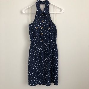 Mimi Chica Blue Polka Dot Halter Dress